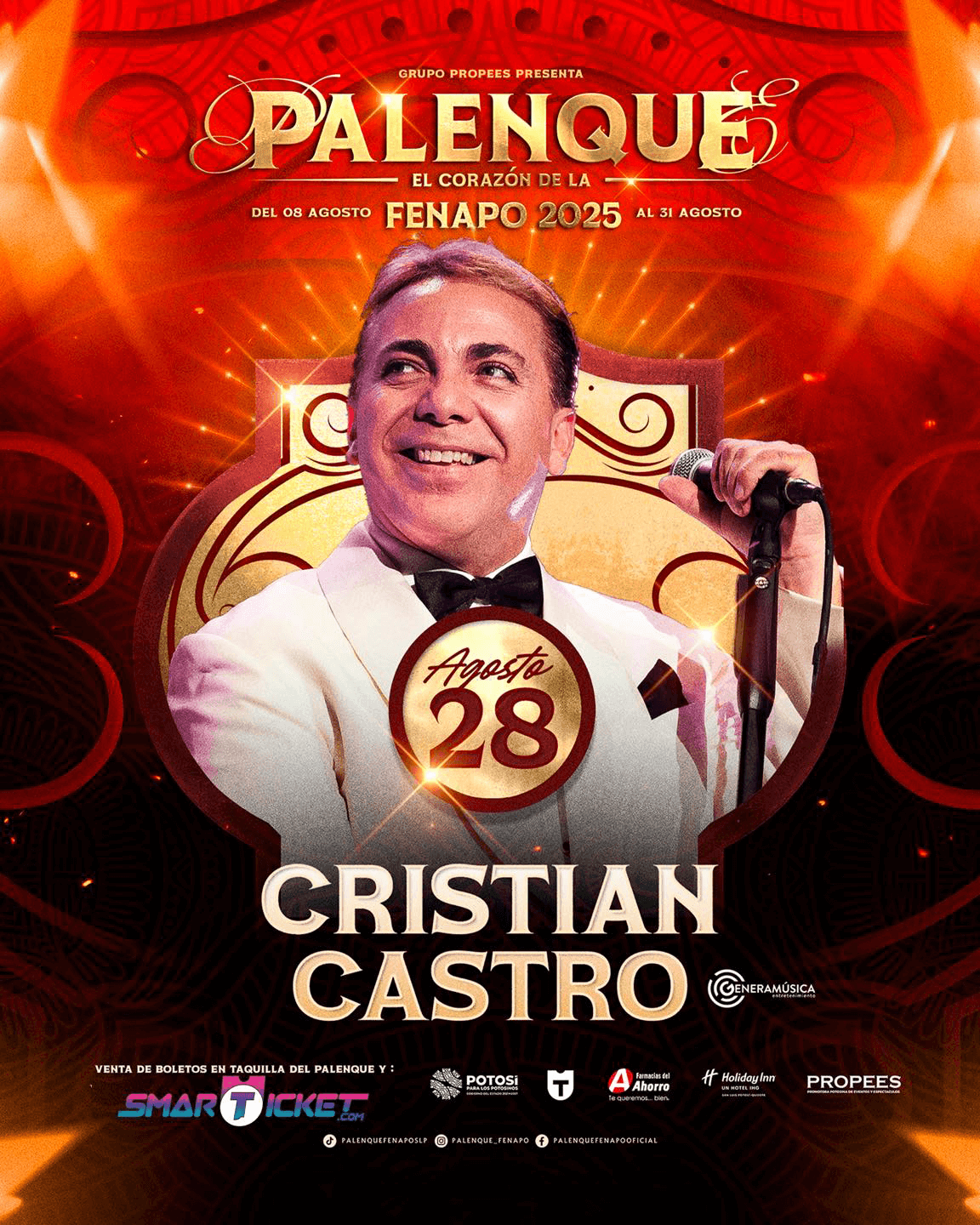 boletos Cristian Castro palenque Fenapo 2025