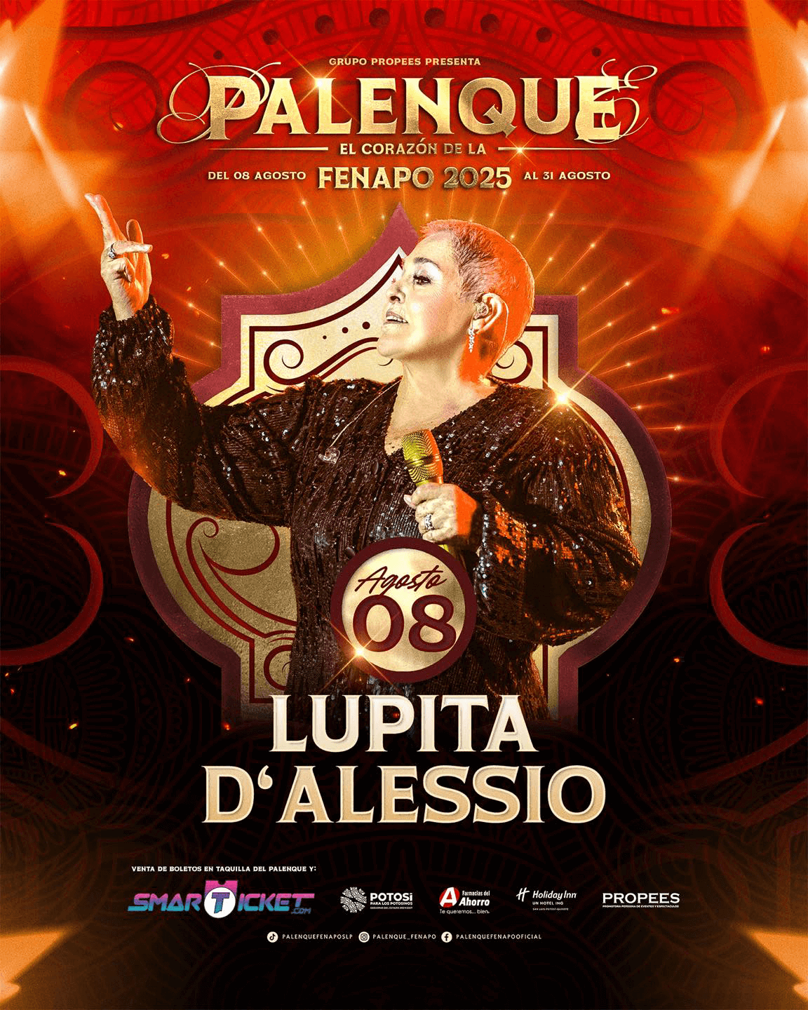 boletos Lupita Dalessio palenque Fenapo 2025